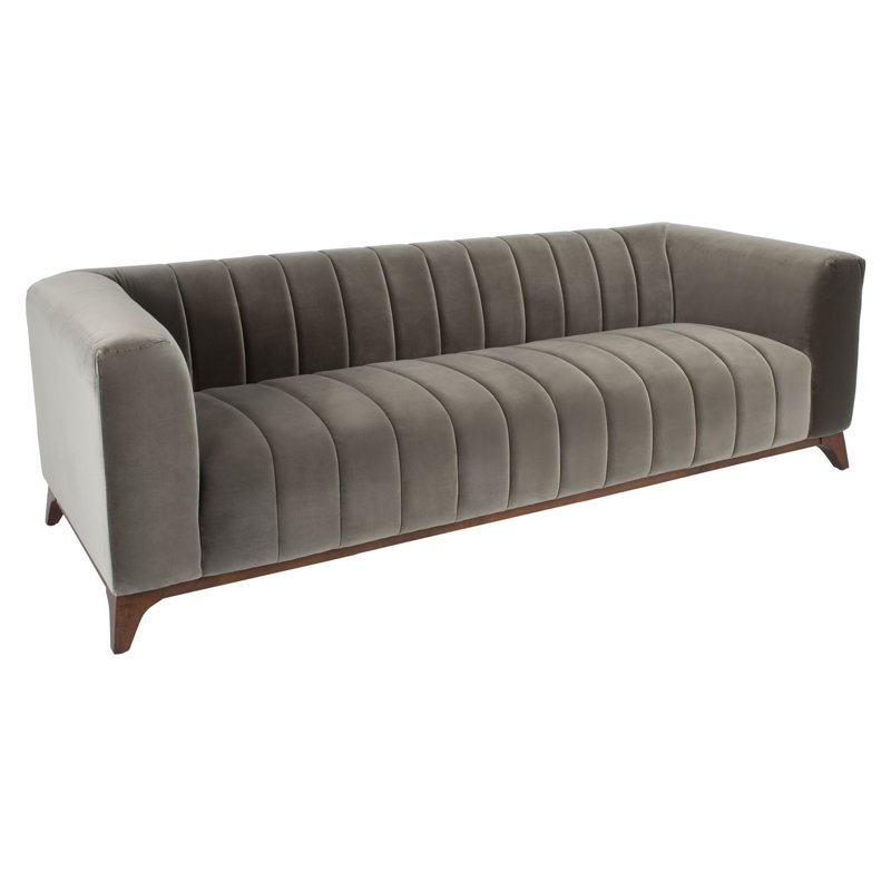 Cameron 91'' Upholstered Sofa, Dark Gray Velvet
