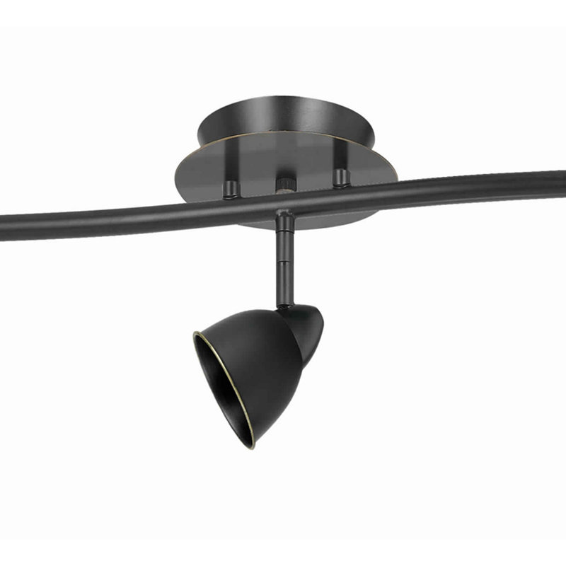 Ensemble de rail d'éclairage 5 lumières 48,38 ", Noir