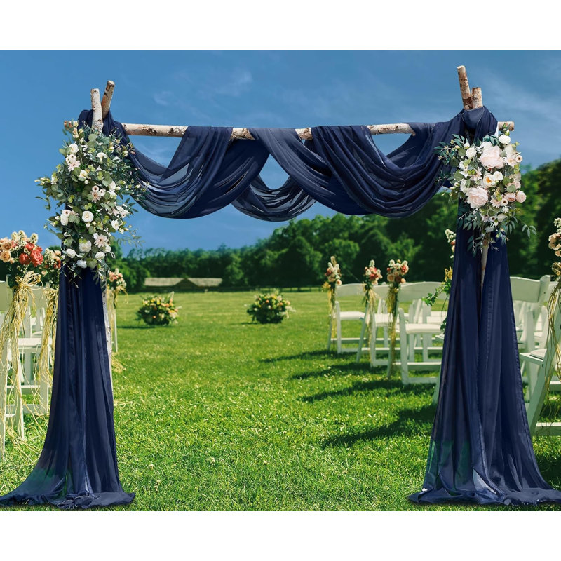 Ensemble de rideaux de mariage pour arche ou toile de fond de mariage, H 144 po x l 55 po , Marine