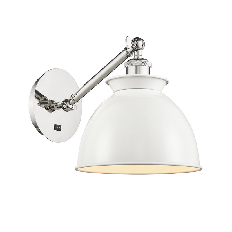 Applique murale 1 lumière 8 po Shauna Adirondack, Incandescente, Nickel poli, Nickel poli