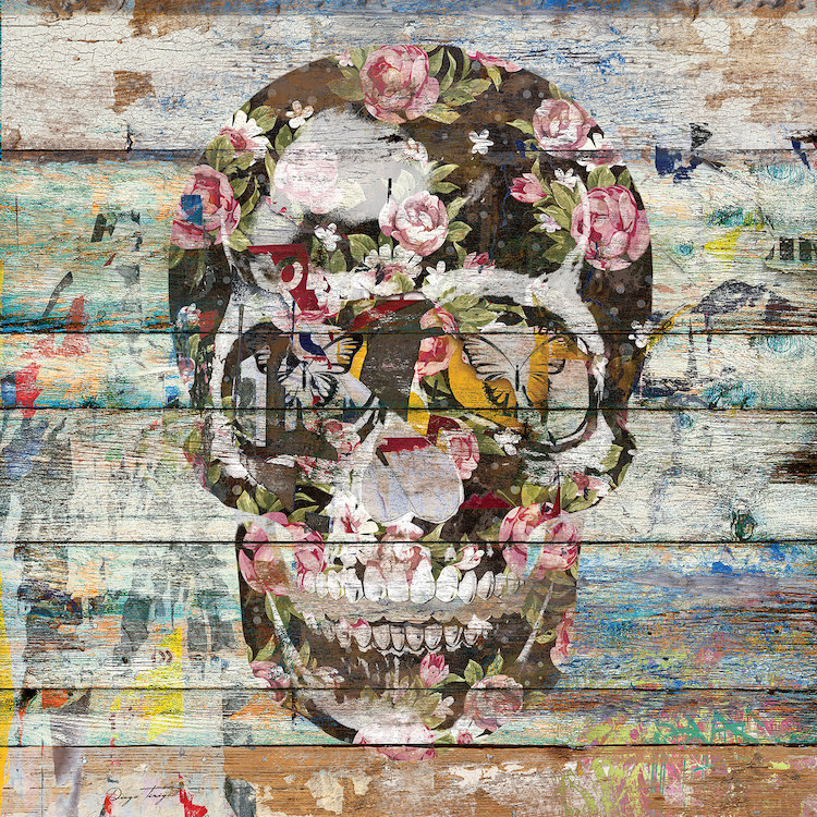 «Under the Watchful Eye (Skull)», impression sur toile, Toile avec cadre noir, H 16 po x l 16 po x P 1 po
