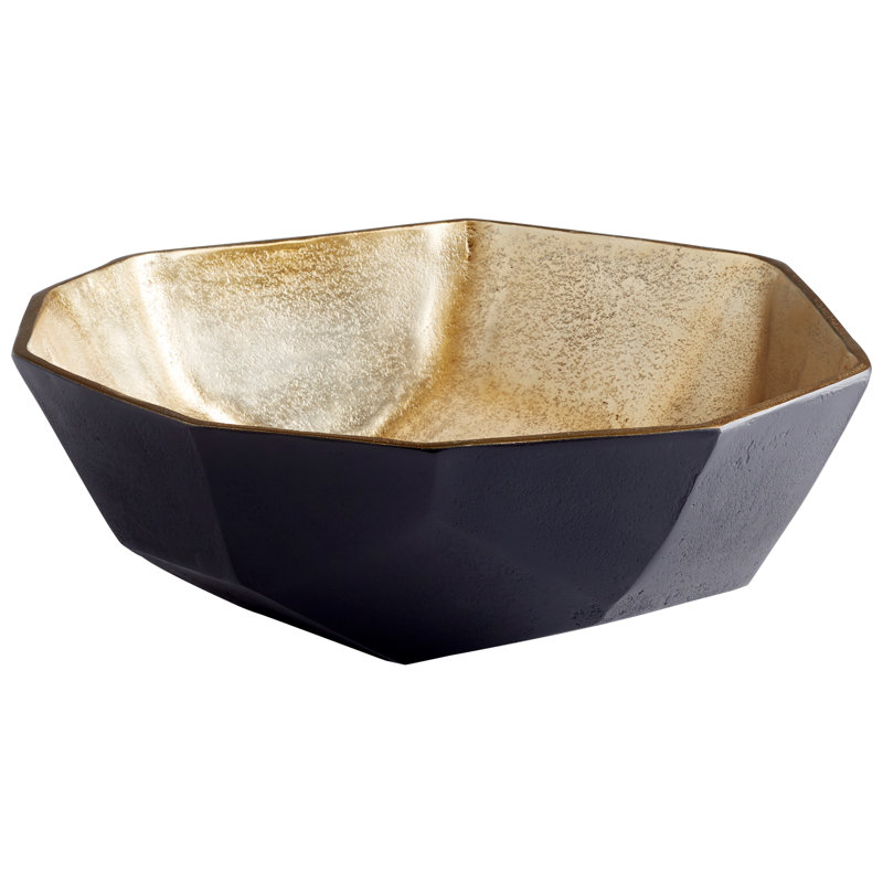 Radia Aluminum Decorative Bowl, 4" H x 12" W x 12" D