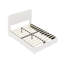 Structure de lit plateforme double avec tête de lit ajustable, lit tapissier courbé moderne sans sommier, blanc-1306587386