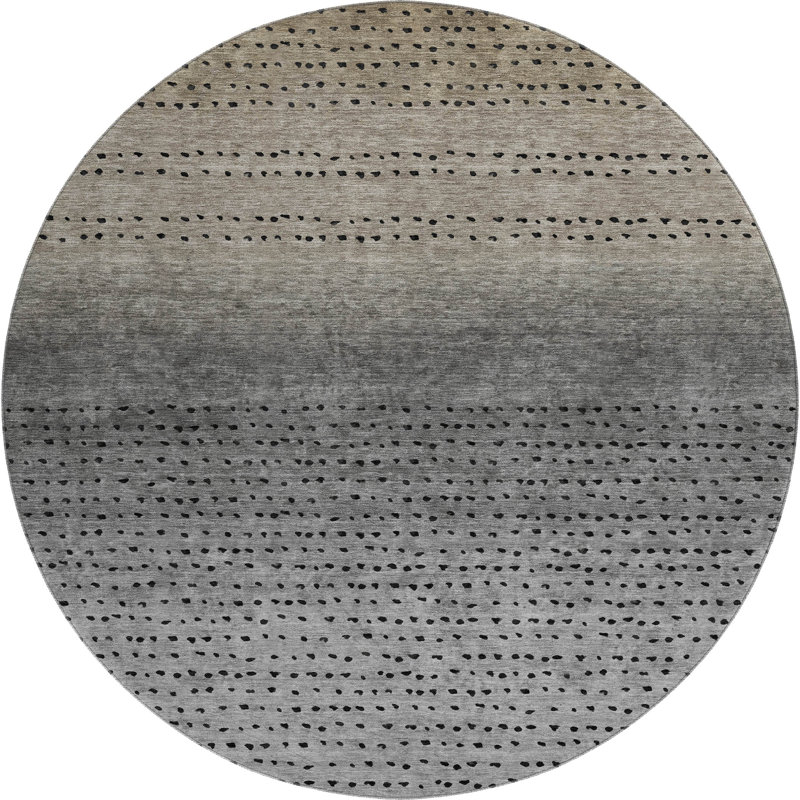 Premium Machine Washable Ansley Abstract Rug, Round 8'