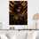 Portrait de mode futuriste noir et or - art mural en métal Dior