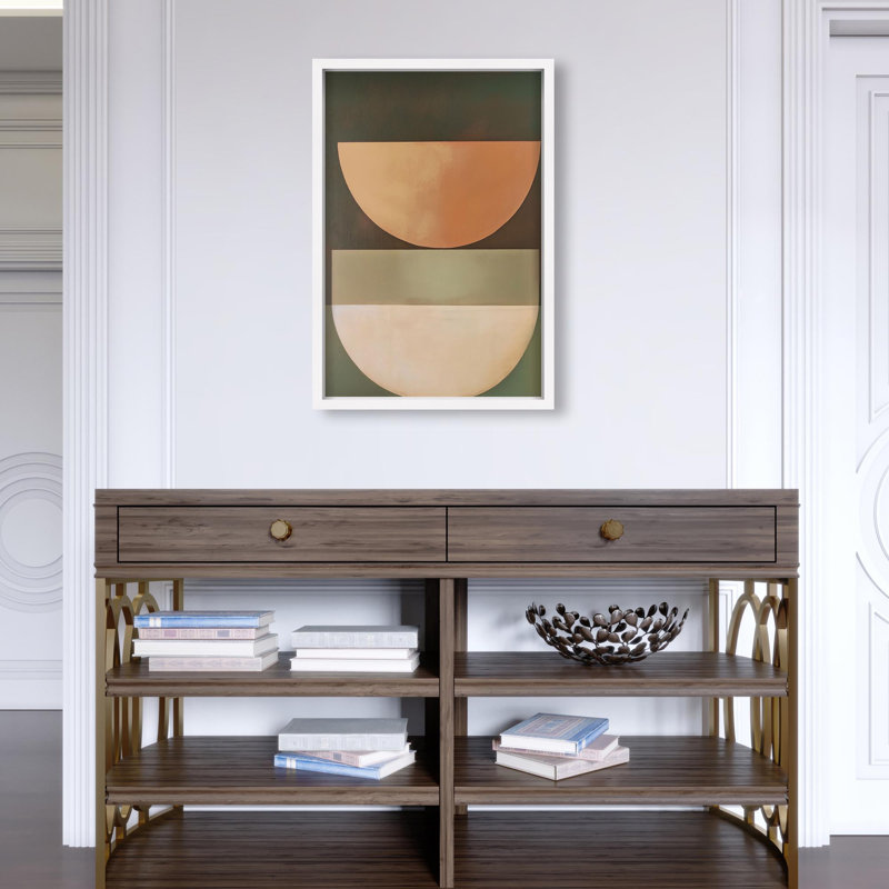 Oliver Gal Sun-Kissed Minimalism I Abstract - Luxury Shadowbox Framed Wall Art, 25.5" H x 17.5" W, White