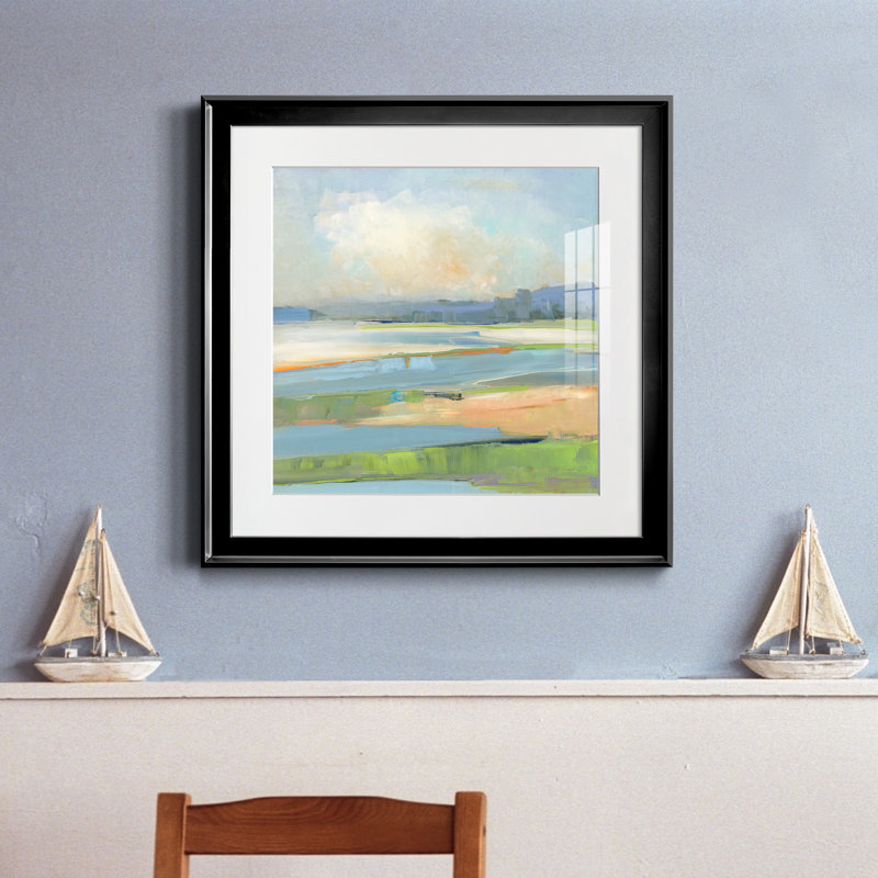 Pastel Coast - Reproduction d'art sur papier encadrée, Papier encadré noir, H 22,5 po x l 22,5 po x P 1,5 po
