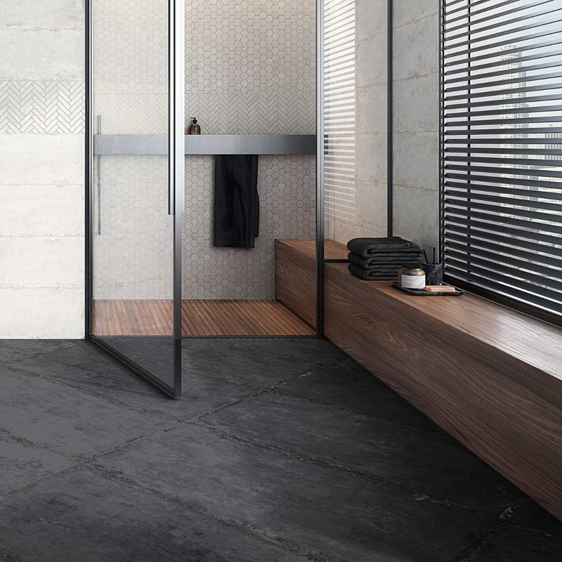 Portrait 24X48 Matte Porcelain Tile, Black Gold