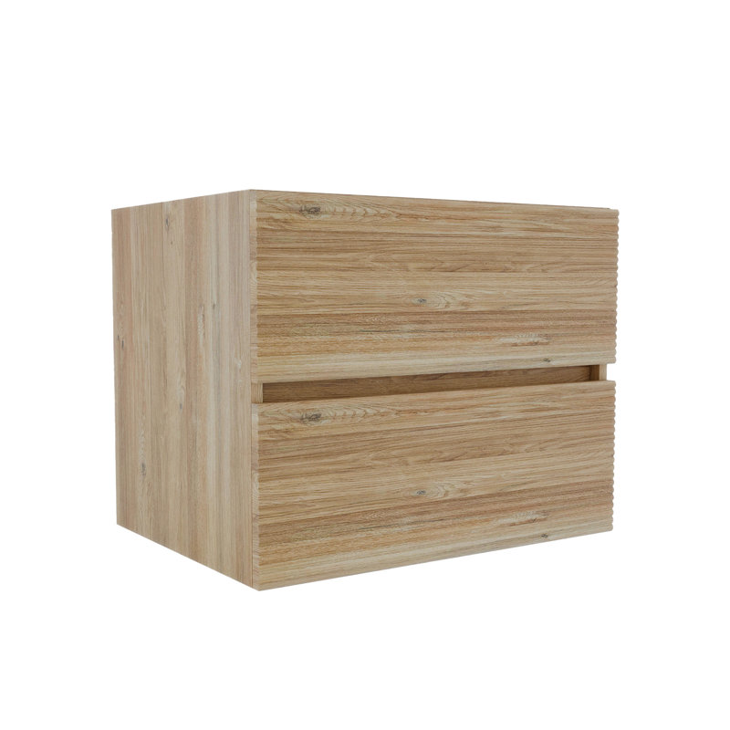 Armoire de meuble-lavabo moderne en chêne avec tiroirs doubles, fixation murale pour espaces compacts
