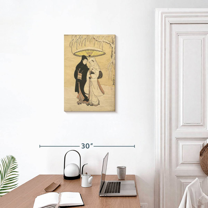 Hardie Lovers marchant dans la neige, H 24 po x l 16 po