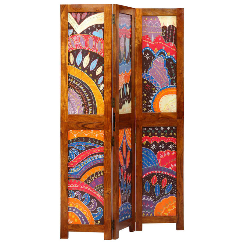 105cm W x 160cm H 3 - Panel Solid Wood Folding Room Divider