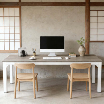 Extra Long Writing Desk with Dual Workspace