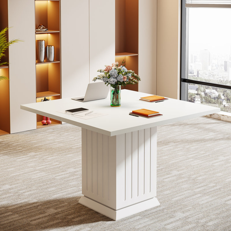 89.9cm Square Conference Table, White