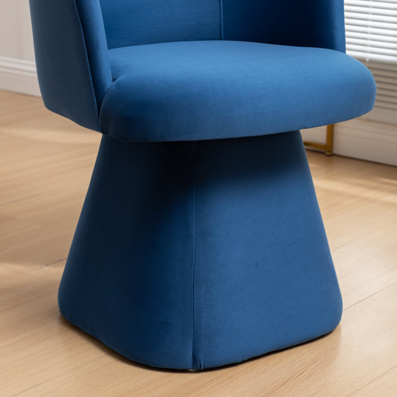 Dantzler Velvet Swivel Upholstered Dining Chair, Navy, 6