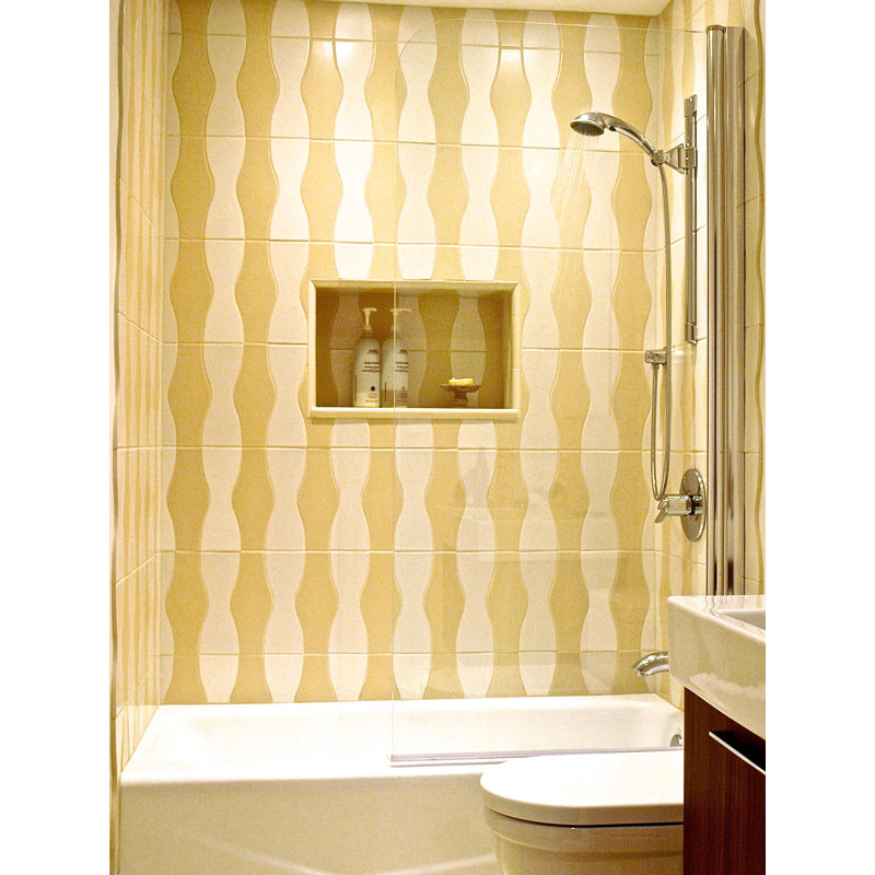Porte de baignoire sans cadre à pivot 33,5" x 64", Argent brossé
