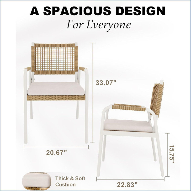 Metal Outdoor Lounge Chair, White, White
