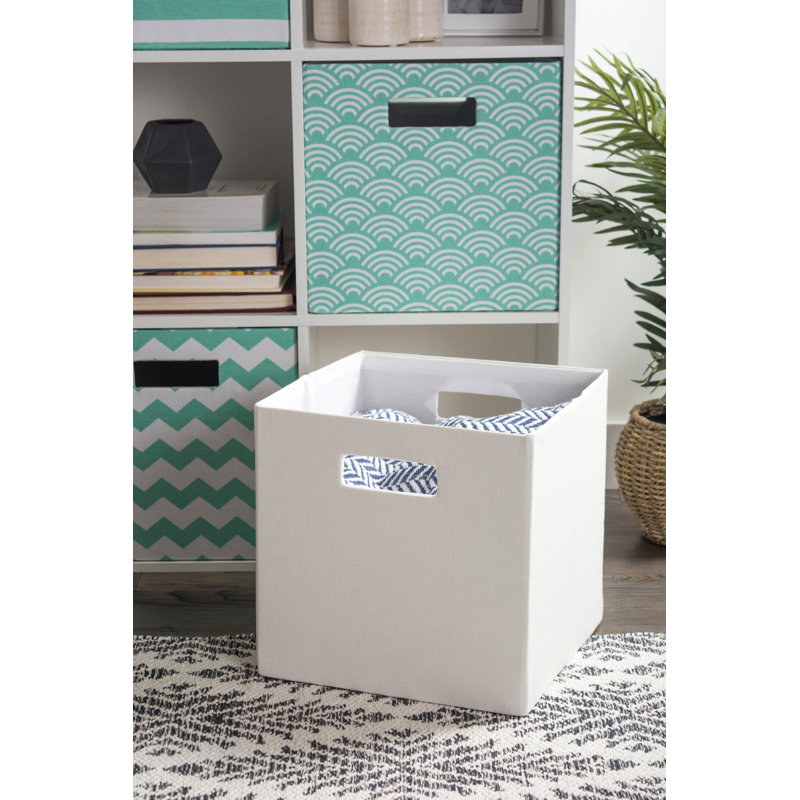 Bac en tissu uni, Blanc cassé, H 13 po x l 13 po x P 13 po