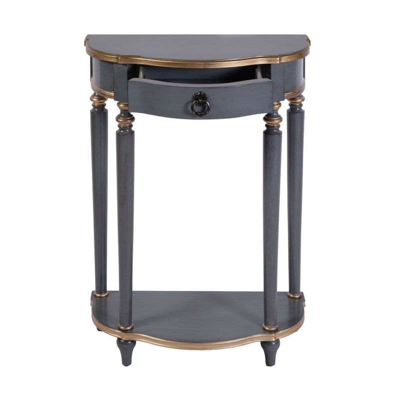 Amandarose Solid Wood End Table with Storage, Pastel Blue