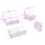 Ensemble de canapé d'extérieur en osier 8 pièces avec canapé modulaire incurvé, coussins, table basse et 2 tables d'appoint-762137114