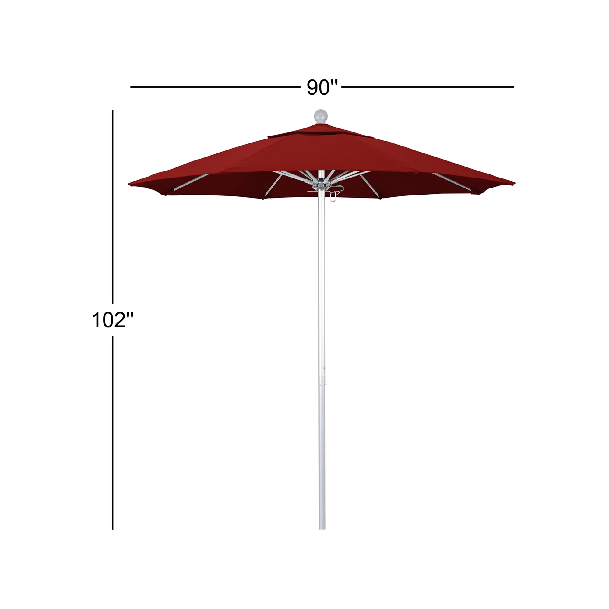 Hibo 90'' Sunbrella® Outdoor Umbrella, Canvas Jockey Red Sunbrella® Canvas