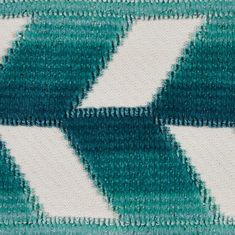 Ruban de velours à chevrons, Paon