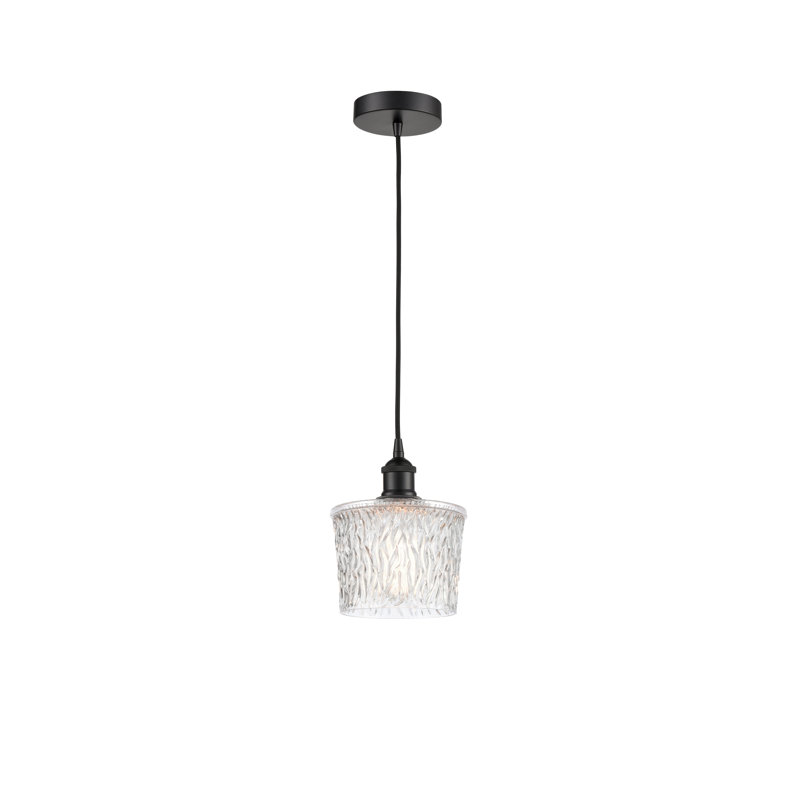1 - Light Single Pendant, Matte Black