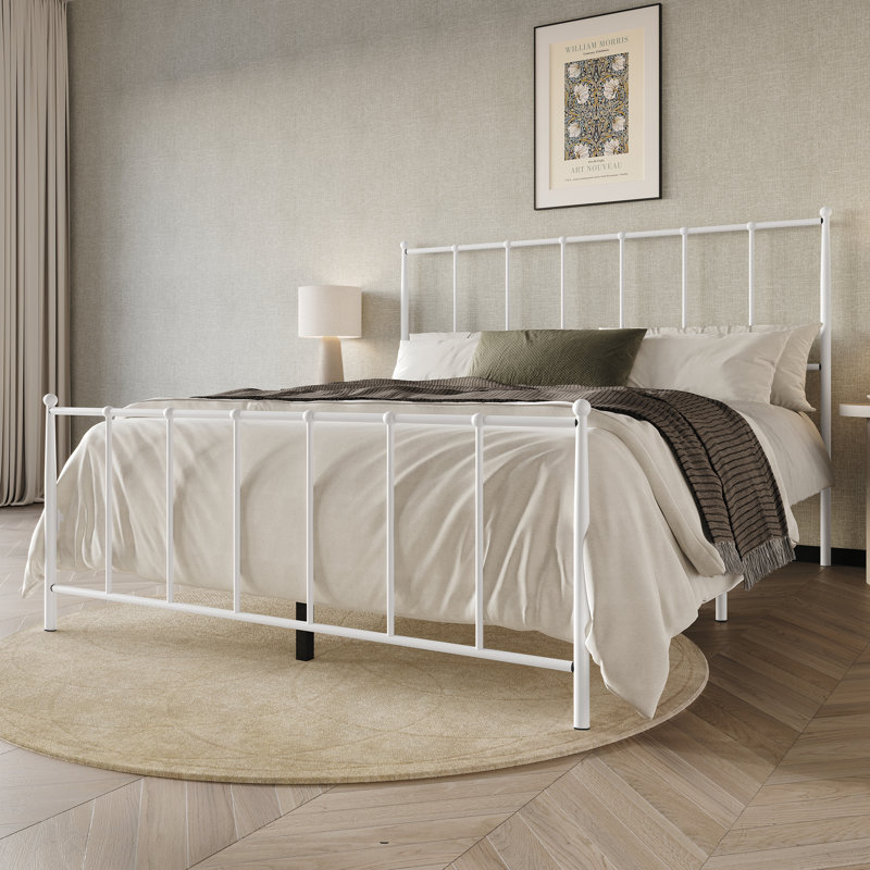 Makaelyn Metal Bed, White, Twin