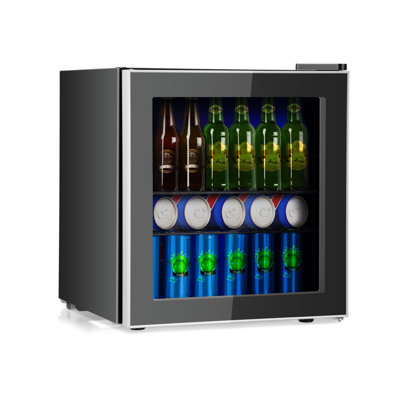 Forclover 1.6 Cubic Feet cu. ft. Countertop Mini Fridge With Glass Door