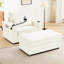Beige avec rangement mobile, ports, porte-téléphone et poches latérales, fauteuil multifonctionnel polyvalent pour le salon, rangement caché, deux poches-1103133911