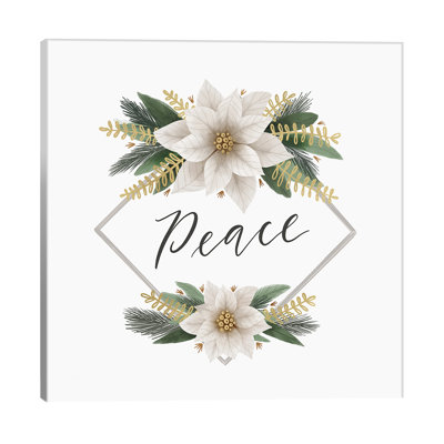 Gilded Christmas Greenery I 1 Piece Wrapped Canvas Wall Art