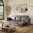 Chesterfield 3-in-1 Convertible Sleeper Sofa, Faux Leather Pull Out Sofa Bed with Nailhead Trim and Rolled Arms, Multi-Functional Retro Sofa for Living Room Bedroom-470510056