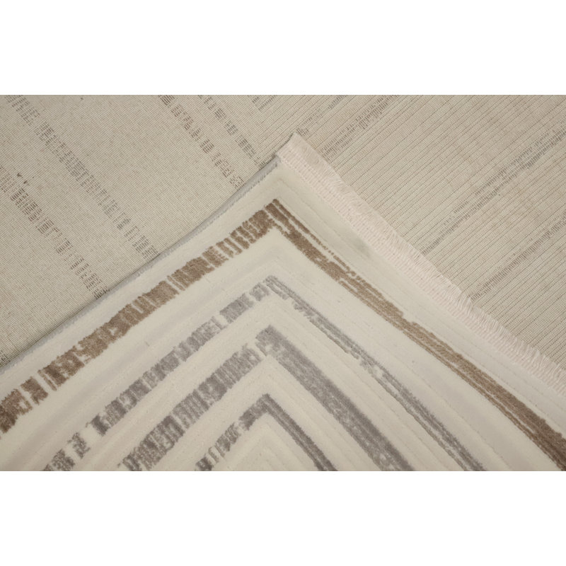 Neutral Tones Elegant Geometric Pattern Rug 5x7