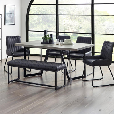 Perlis Rectangular with Steel Base Dining Table