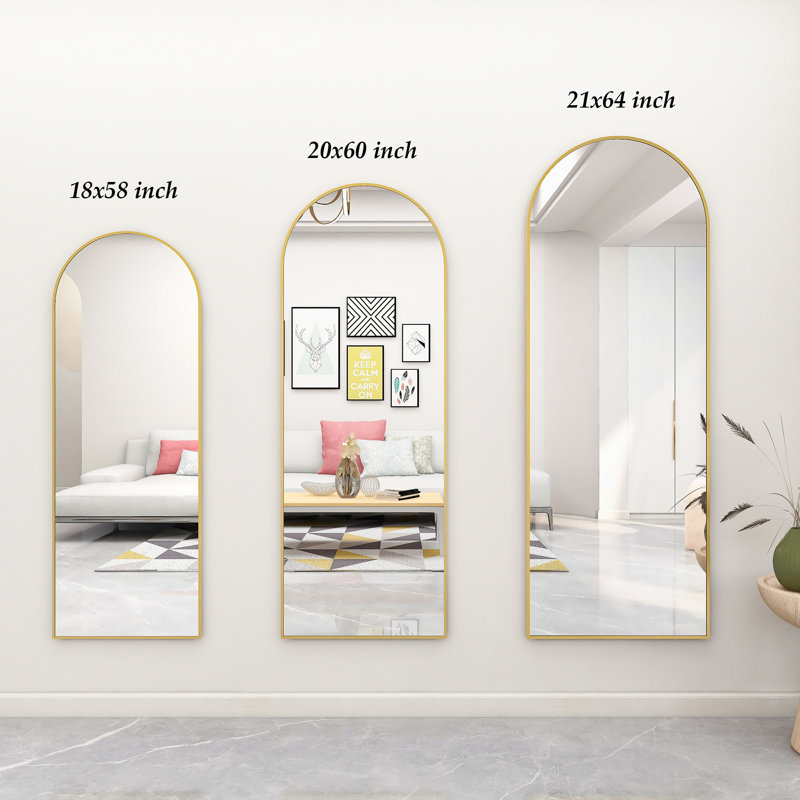 Miroir de plancher pleine longueur Lamacchia , H 63,6 po x l 21 po, Or