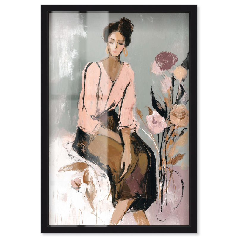 Décoration murale glamour «Lost in Quiet Reflection II» par Art Remedy, cadre noir, 21 x 31, H 31 po x l 21 po