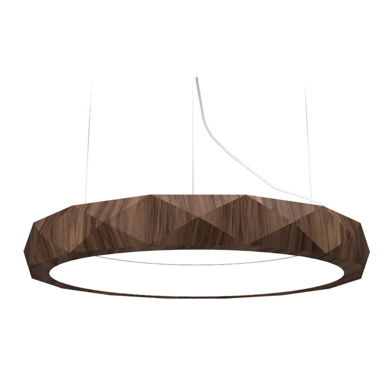 1 - Light LED Pendant, American Walnut, 4.68" H x 39" W x 39" D