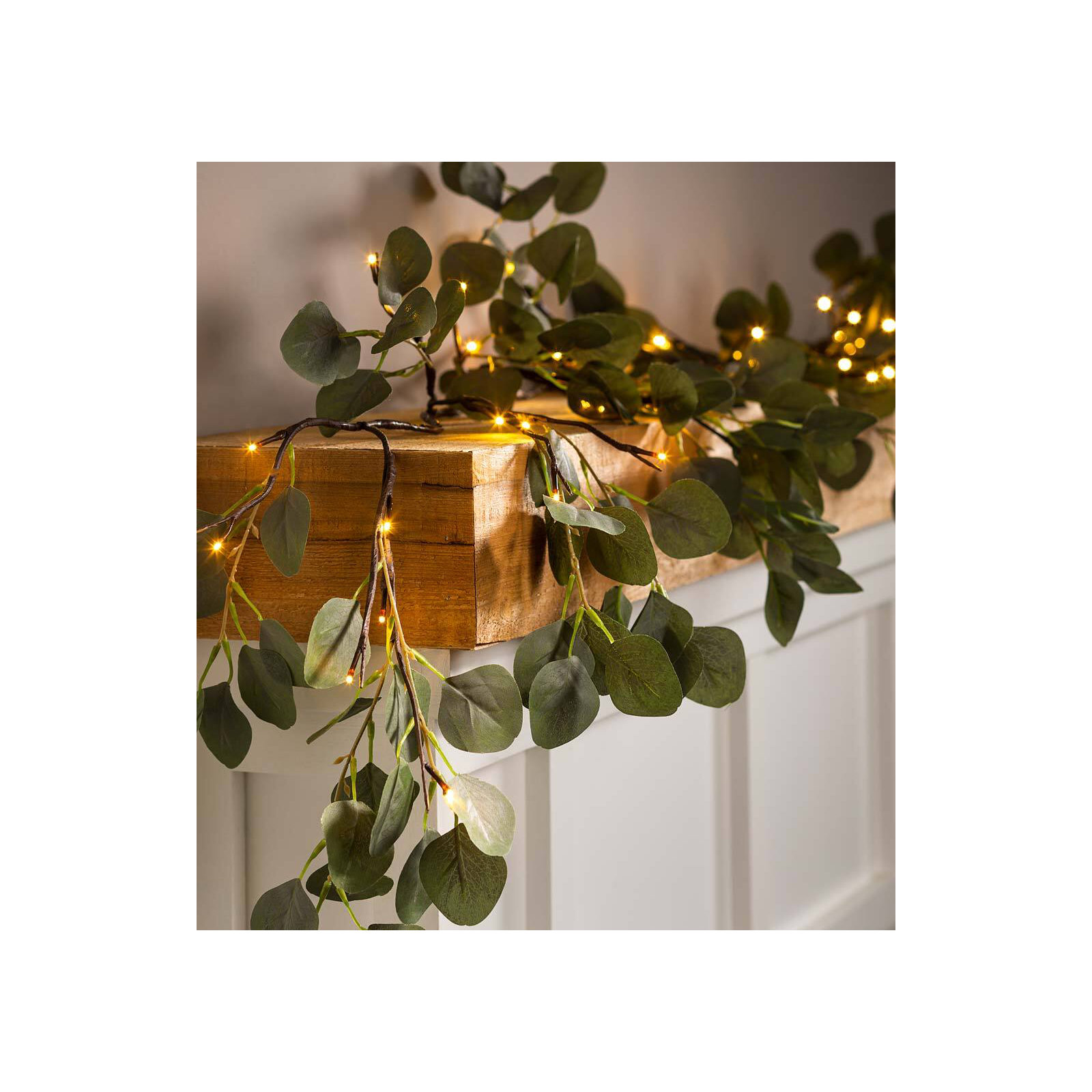 20.5'' in. Lighted Faux Eucalyptus Garland