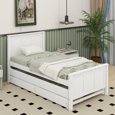 Herline Twin Size Platform Bed with Trundle and Drawers
