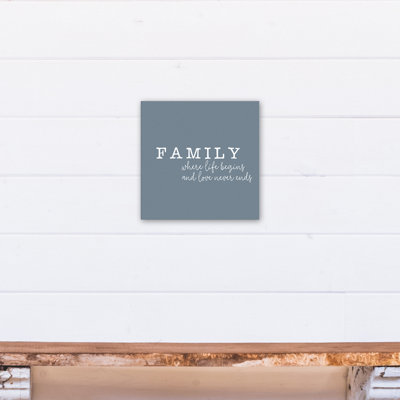 «Family Where Life Begins» - Art textuel sur toile tendue