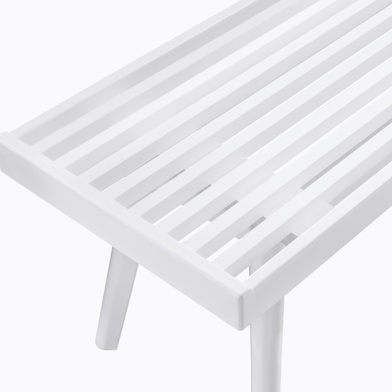 Banc en bois Cailob, H 17,55 po x l 41,35 po x P 16,55 po, White
