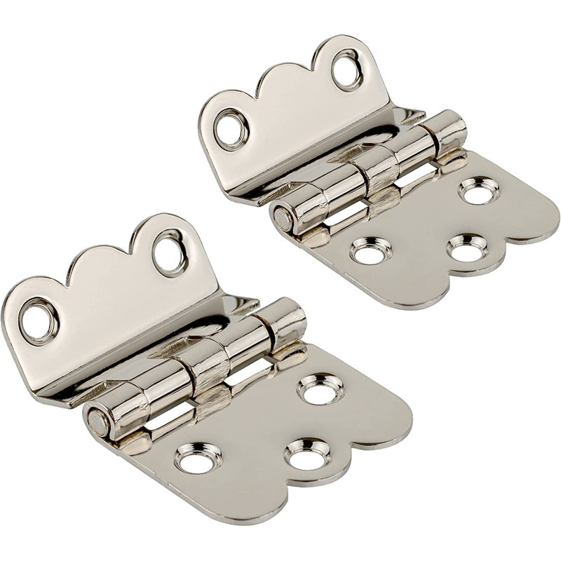 Nickel Plated Offset Cabinet Hinges Set of 2