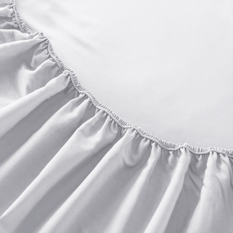 Mieasha Microfiber Plain Weave Fitted Sheet, Double (4'6), White