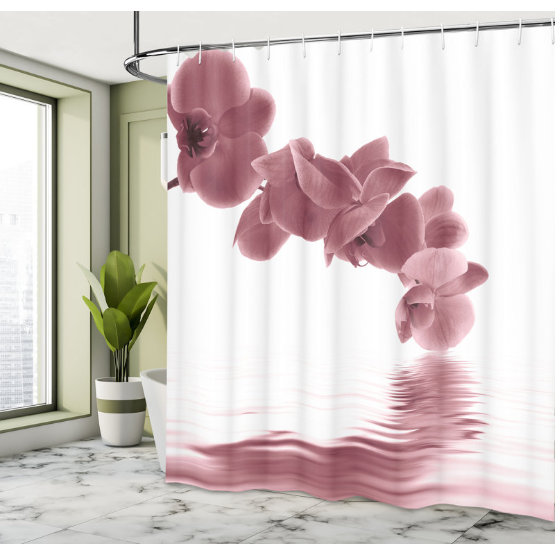 Shower Curtain with Hooks Included, 70" H x 69" W, Mauve Taupe