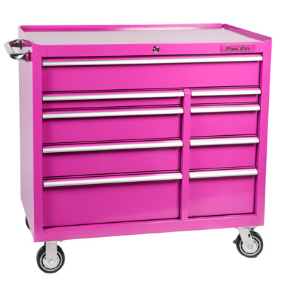 Premium Series 45'' W 9 -Drawer Steel Bottom Rollaway Chest with Wheels