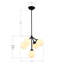 Luminaire suspendu géométrique 5 lumières grappe Rubinstein