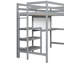 Lit mezzanine en bois avec tablettes, bureau et tableau d'écriture-1285672873