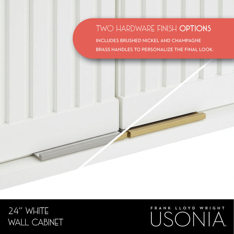 Through Lines Wall Mounted Bathroom Wall Cabinet, White