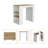 Kitchen Island, Counter Height Table Top With 3-Side Shelf
