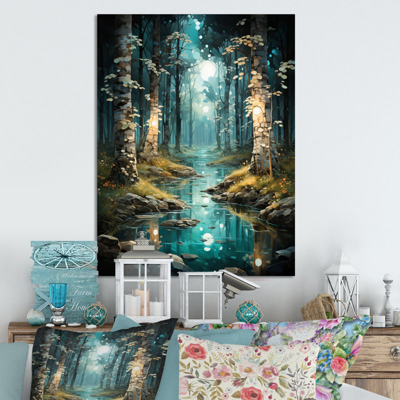 Birch Woods Enchanted Forest V - Décoration murale florale en métal, H 20 po x l 12 po x P 1 po