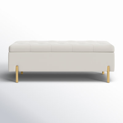 Banc de rangement rembourré avec couvercle Yvonne